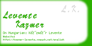 levente kazmer business card